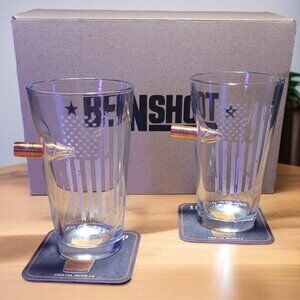 The Original BenShot Bullet Beer Glass [set of 2] Made in the USA